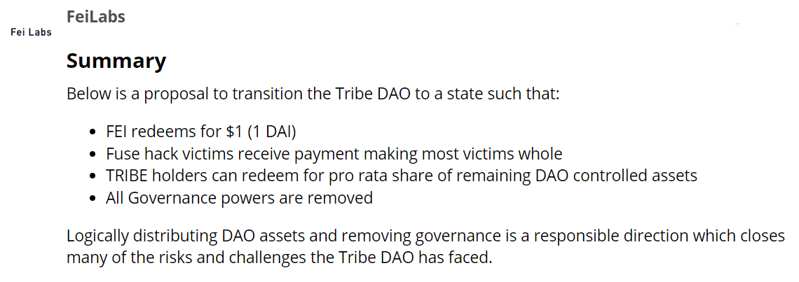 Fei Protocol founder proposes ghosting Tribe DAO following hack repayment