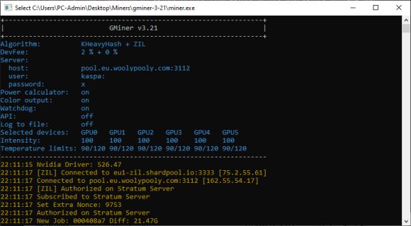 Dual Mining Kaspa (KAS) + Zilliqa (ZIL) Now Posible With GMiner 3.21