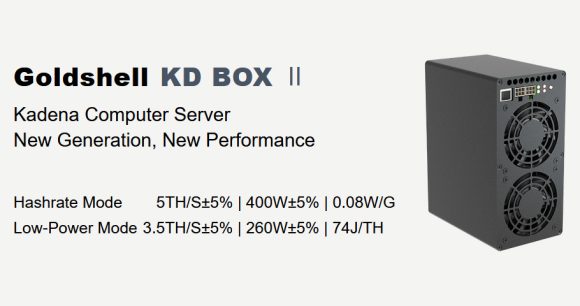 Goldshell KD BOX II Kadena (KDA) ASIC Miner Available Now