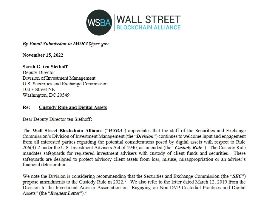 US securities regulator probes Wall Street over crypto custody: Report