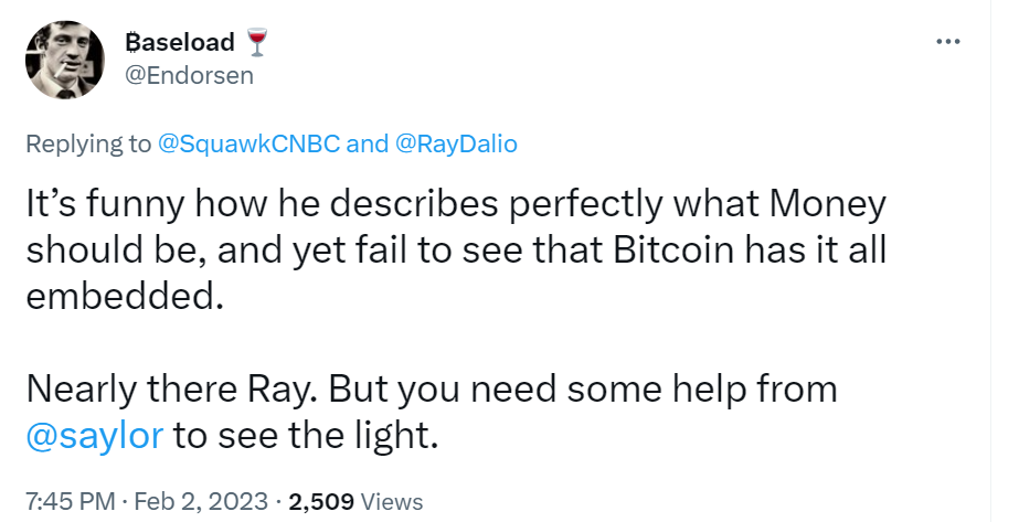 Ray Dalio says Bitcoin is not the answer, the community responds