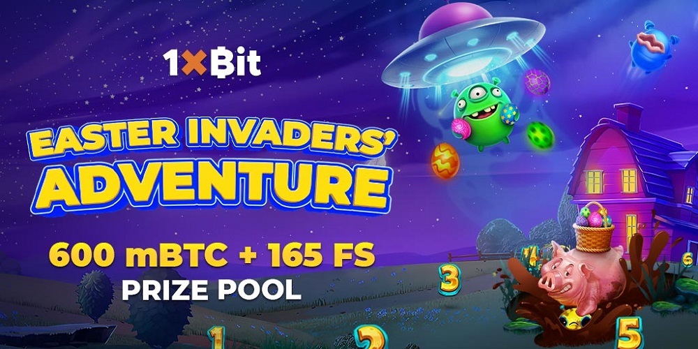 Join the Easter Invaders' Adventure slot tournament and win crypto prizes on 1xBit