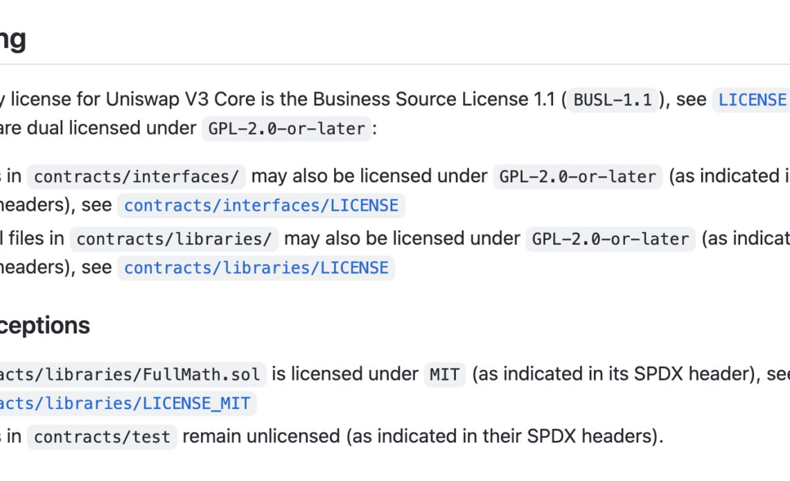 Uniswap v3 code free to fork as BSL expires