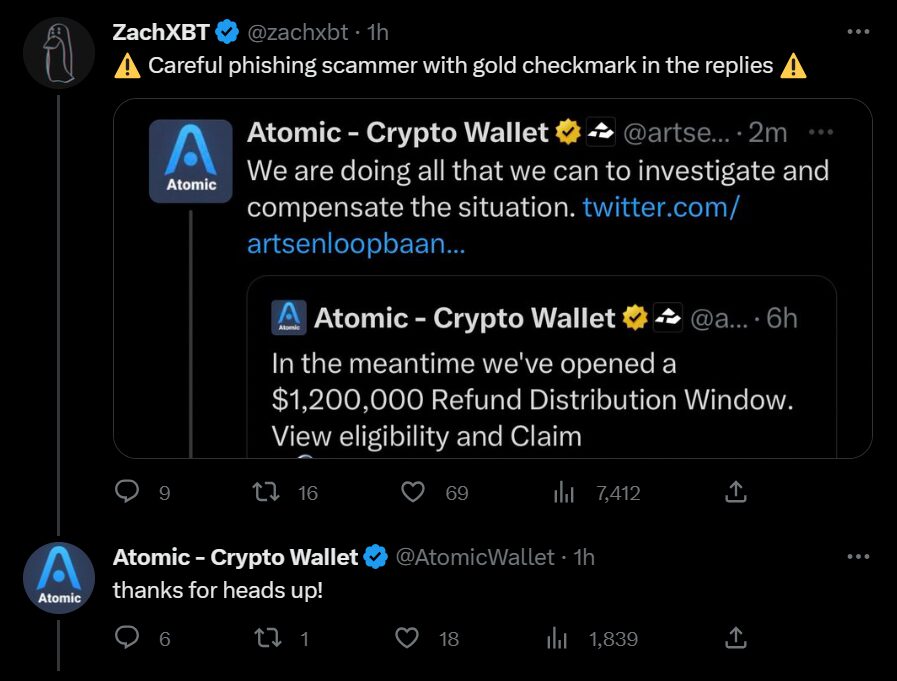 Atomic Wallet says hack affected 1% of active users, but investors claim otherwise