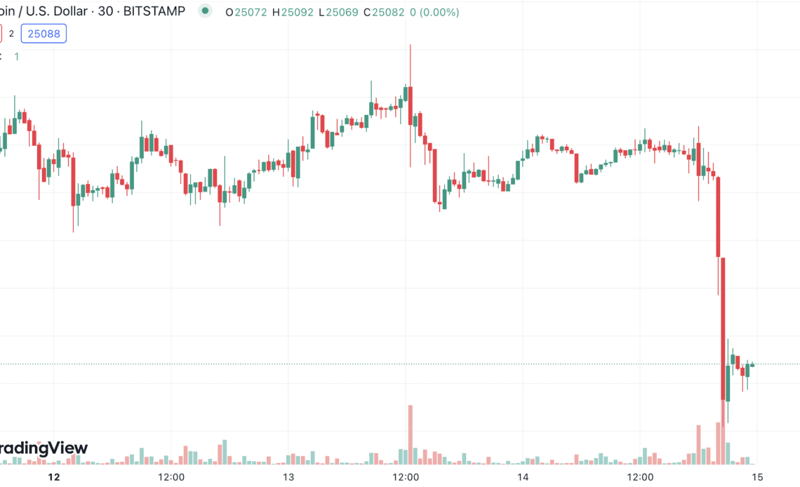 Bitcoin dips below $25K for the first time in 3 months