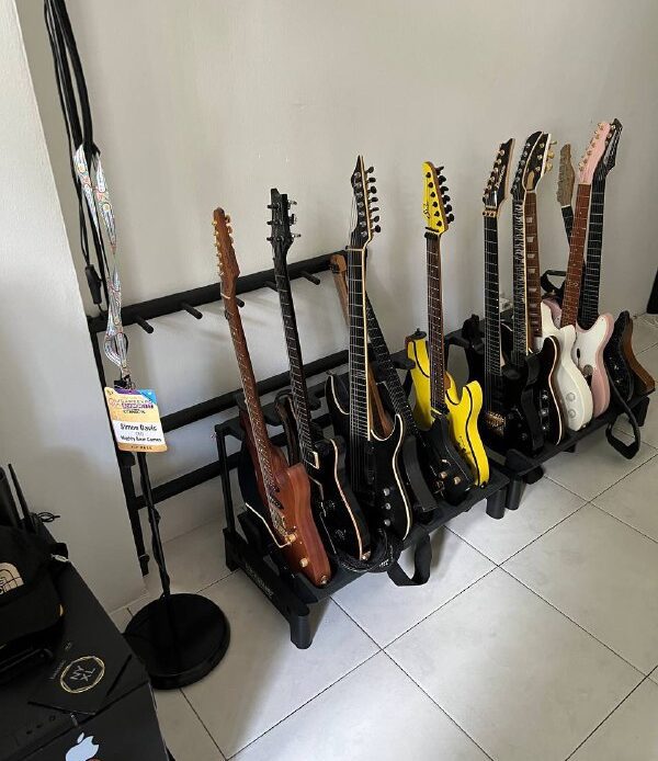 Mighty Bear Games' Simon Davis' guitar collection