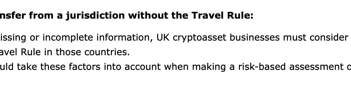 UK crypto businesses to comply with FATF Travel Rule beginning in September