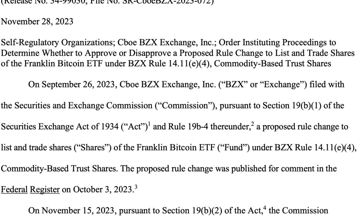 SEC seeks public input on Franklin Templeton, Hashdex Bitcoin ETFs